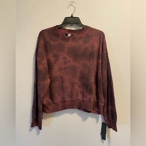 Supplies by Union Bay Maroon Tie Dye Long Sleeve Sweatshirt Size Large